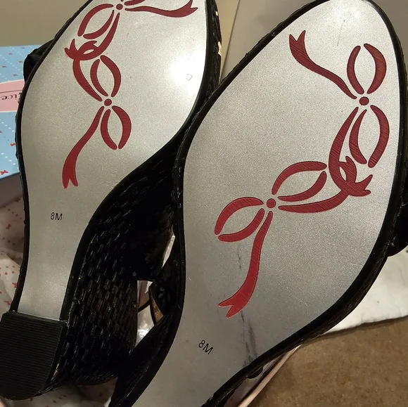 Poetic Licence Softer Side floral PeepToe Slingback Platform Wedge 8M New in box - Picture 12 of 16